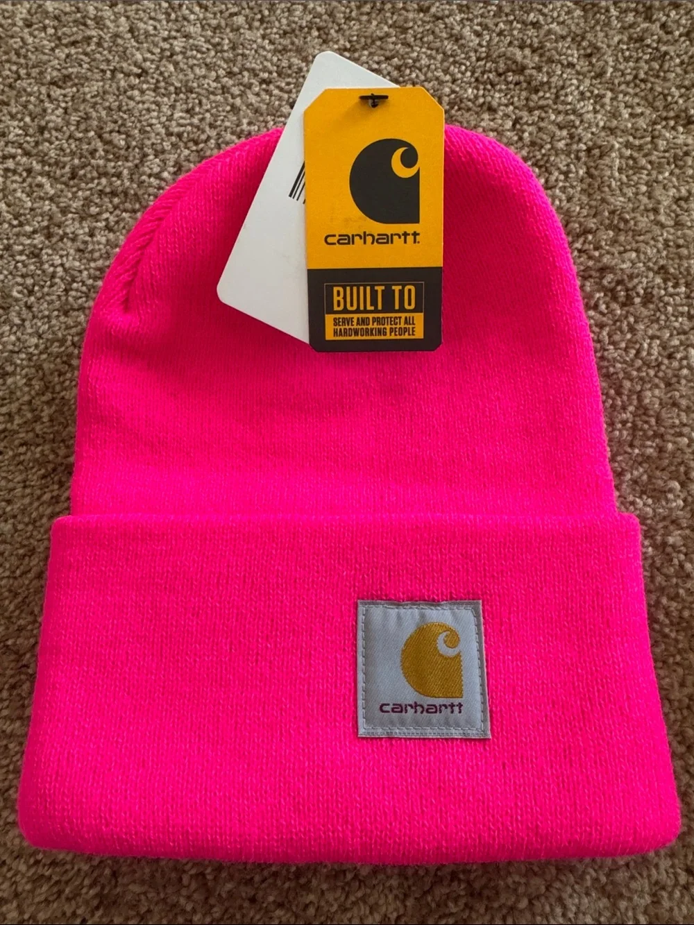 Carhartt Hot Pink Knit Cuffed Beanie-NWT